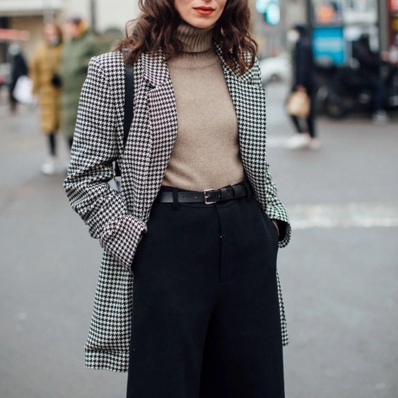 90’s Longline Houndstooth Blazer - Picture 1 of 5